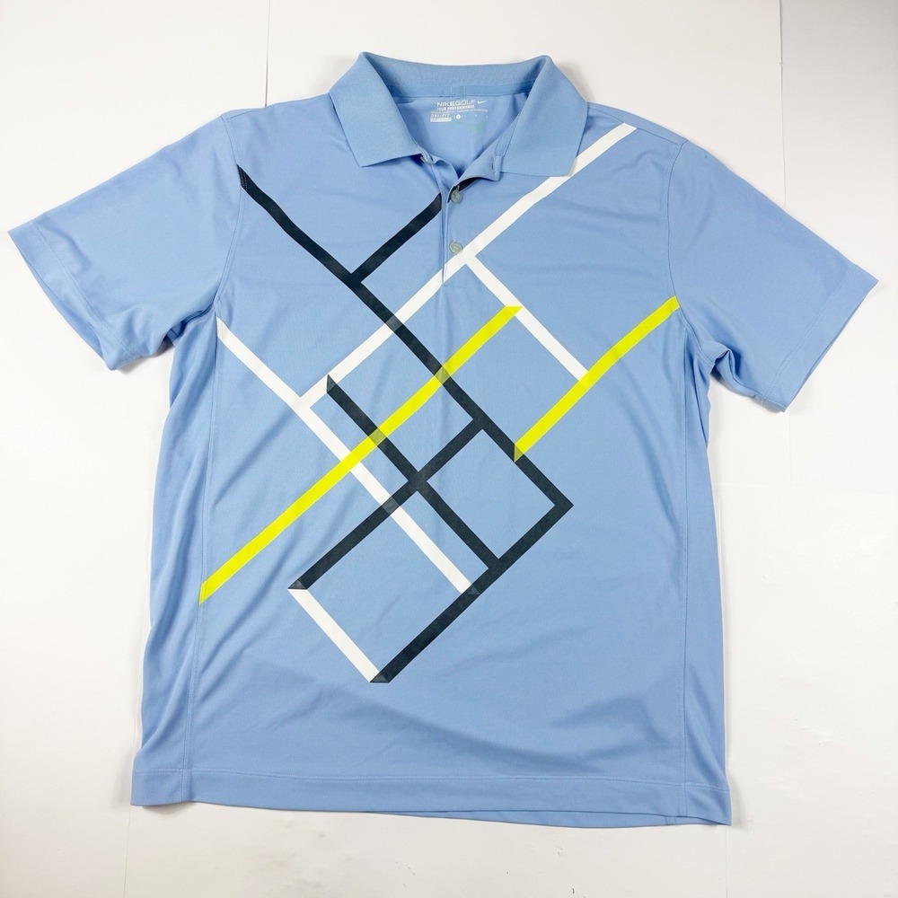 Nike‎ Golf Men's Light Blue Dri Fit Polo Shirt Large